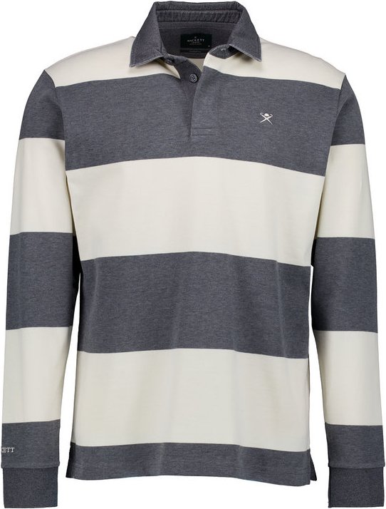 HACKETT Herren Rugby-Shirt weiß Gestreift Classic Fit