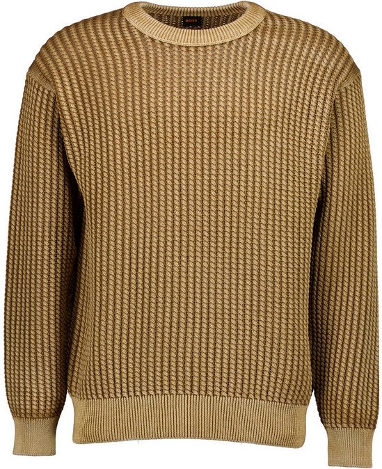BOSS Orange Herren Pullover beige Gemustert