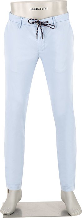 Alberto Herren Cotton Hose blau Slim Fit