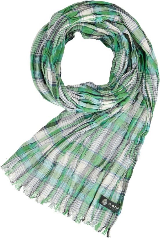 DANTE Herren Schal grün Baumwolle & Mix kariert