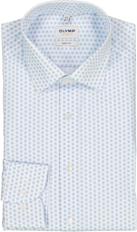 OLYMP Herren Hemd blau gemustert