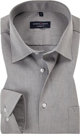 CasaModa Herren Hemd grau meliert Comfort Fit