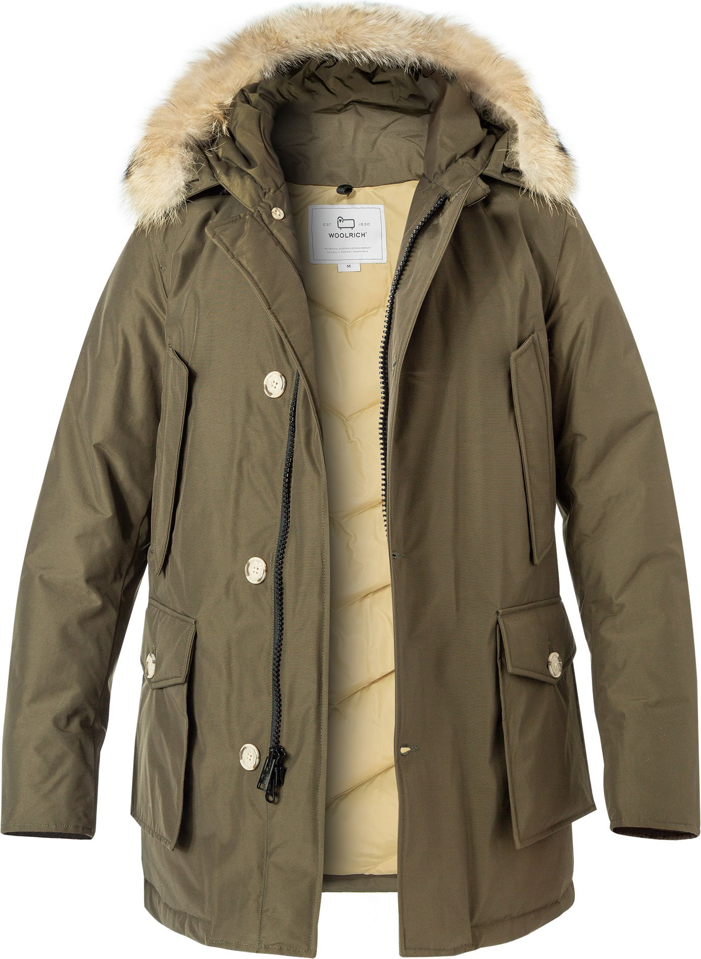 WOOLRICH Herren Daunenparka grün unifarben