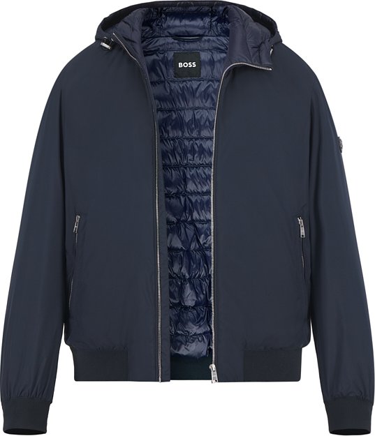 BOSS Black Herren Jacken blau unifarben