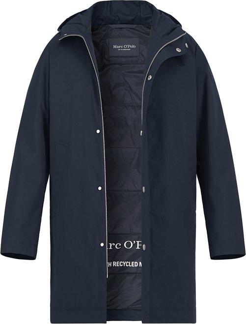 Marc O'Polo Herren Mantel blau unifarben