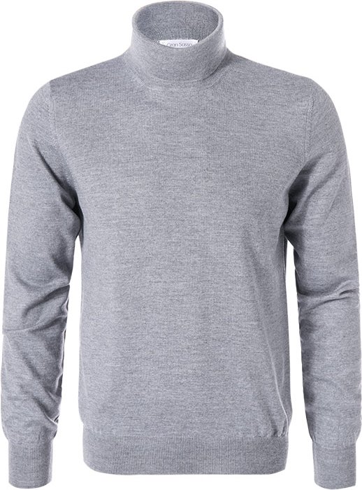 Thumbnail - Gran Sasso Herren Rollkragenpullover grau unifarben