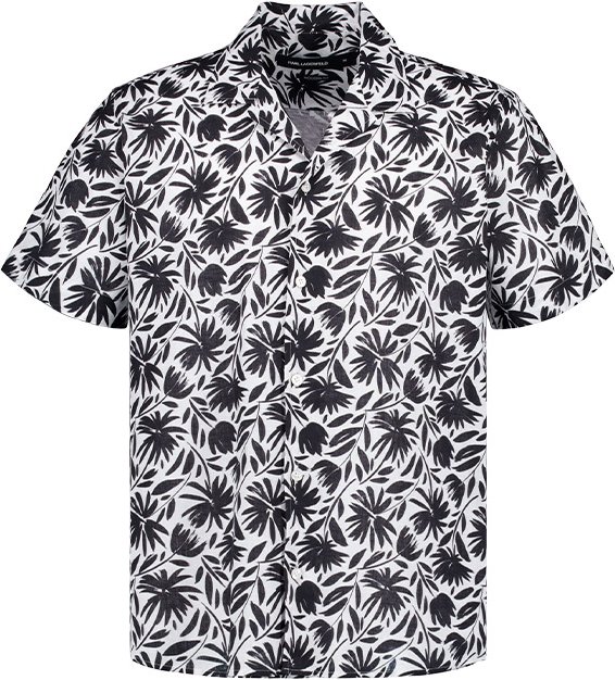 KARL LAGERFELD Herren Hemden schwarz,weiß geblümt