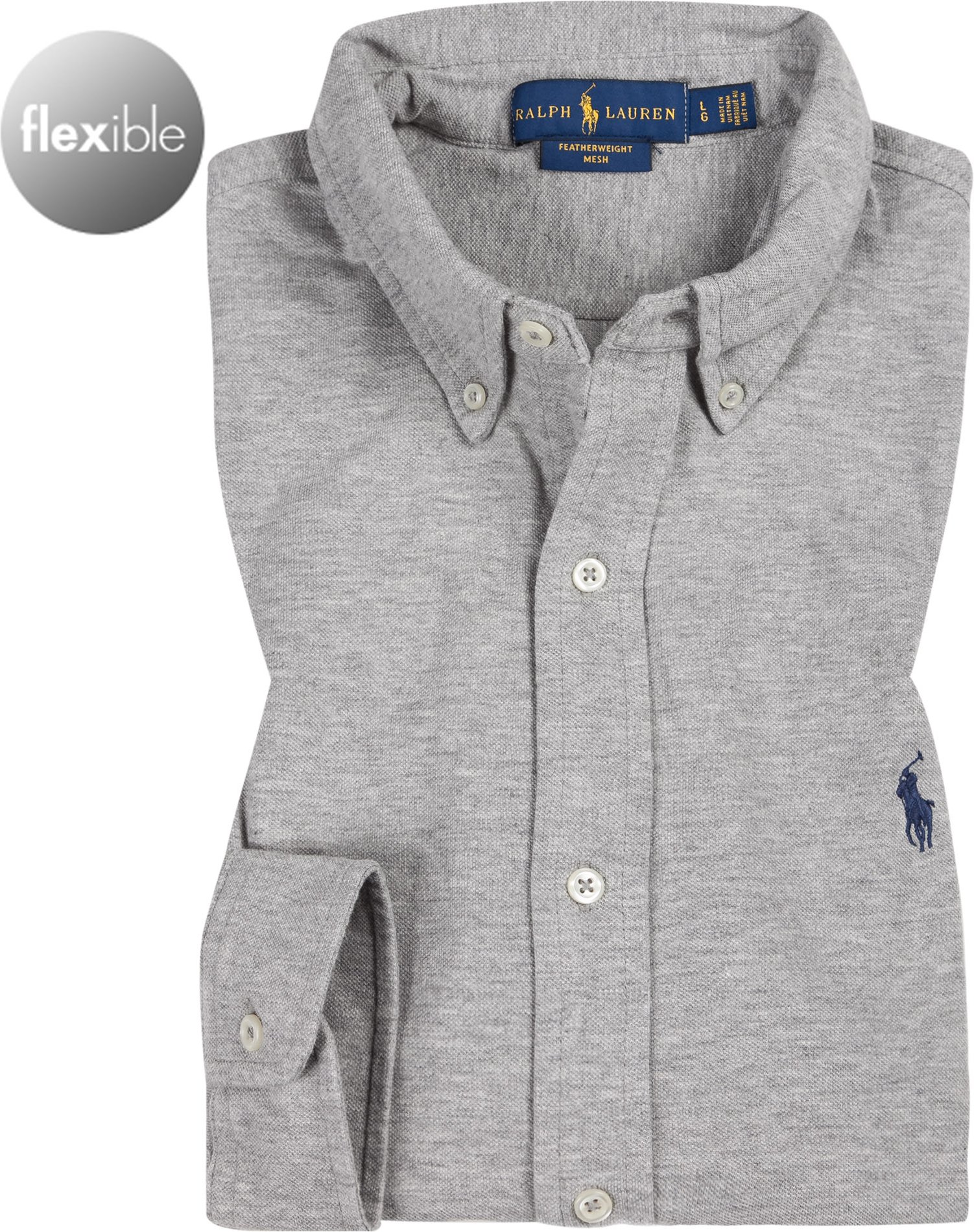 Thumbnail - Polo Ralph Lauren Herren Hemd grau meliert