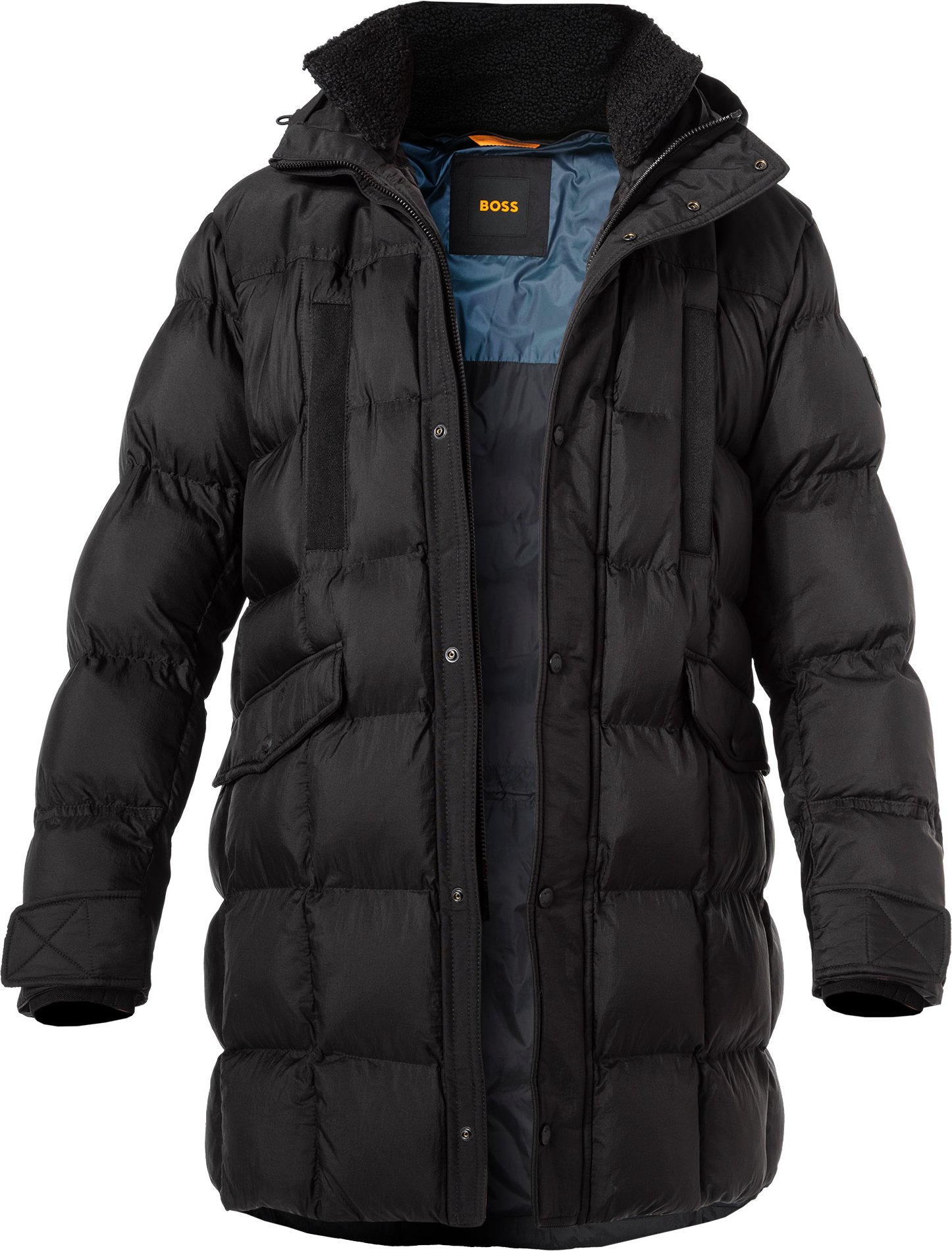 Thumbnail - BOSS Orange Herren Parka schwarz unifarben