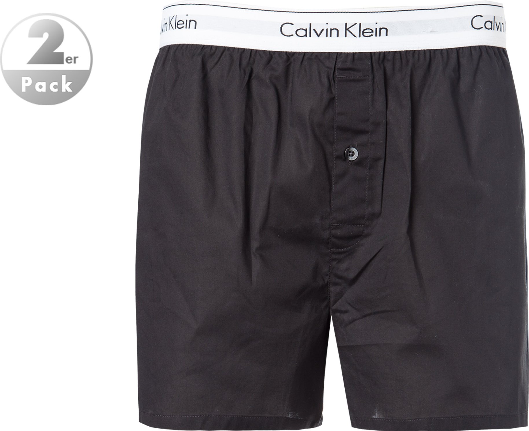 Thumbnail - Calvin Klein Underwear Herren Boxershorts schwarz Reine Baumwolle unifarben
