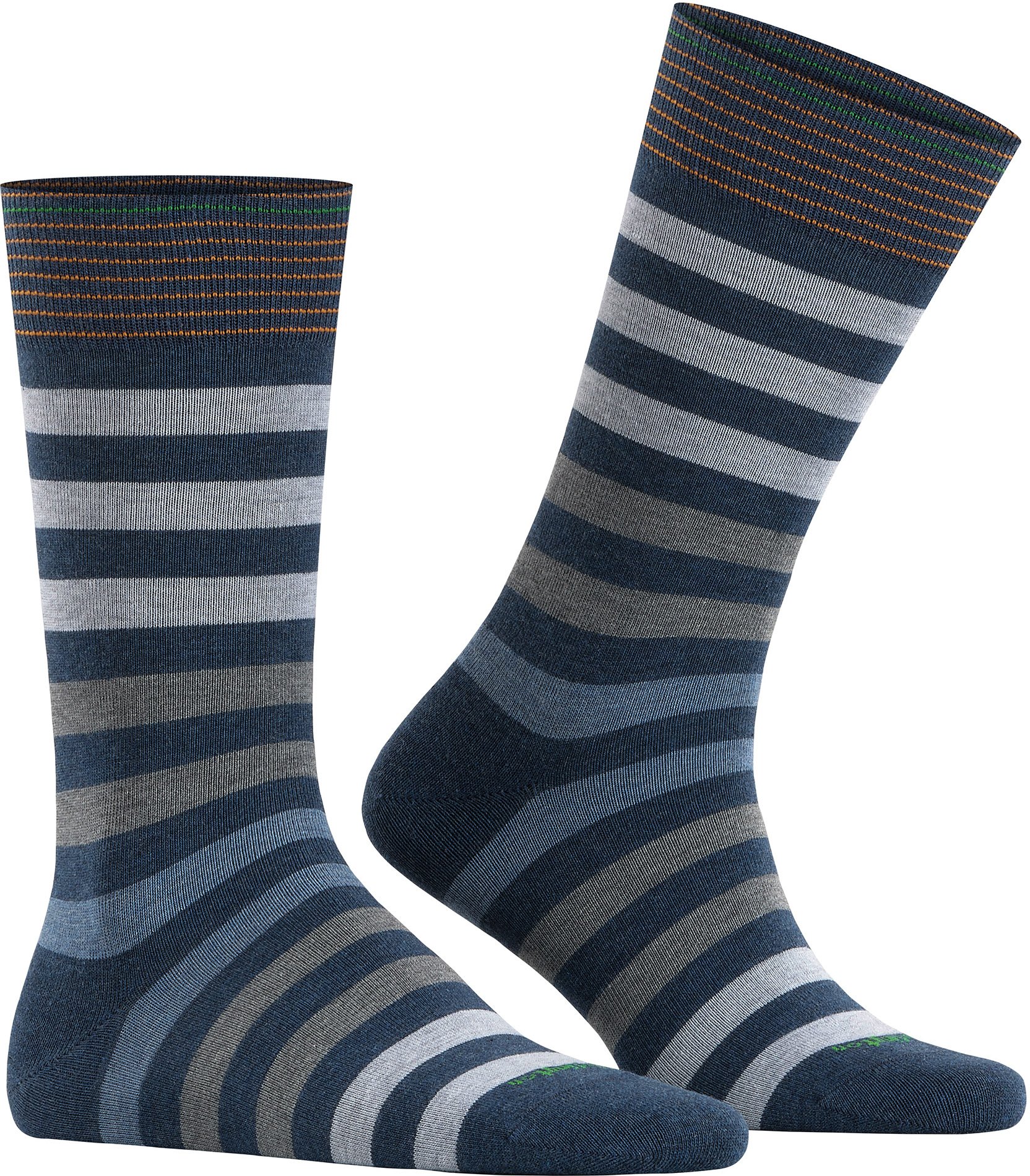 Thumbnail - Burlington Herren Socken blau Baumwolle & Mix Gestreift