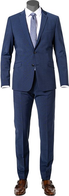 Strellson Herren Anzug blau meliert Slim Fit