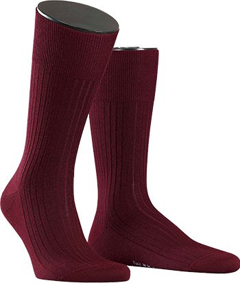 Thumbnail - Falke Herren Socken rot Merinowolle unifarben