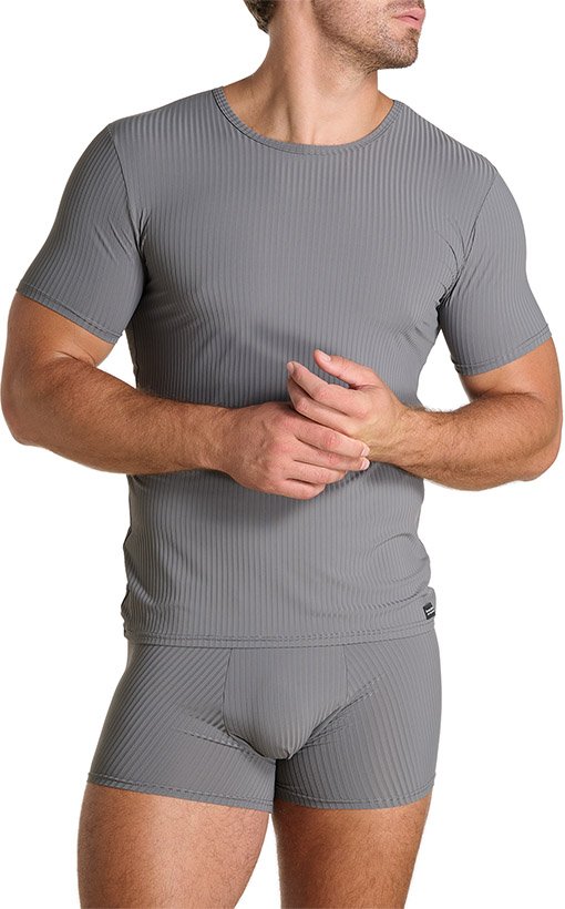 bruno banani Herren T-Shirt grau Viskose/Modal unifarben