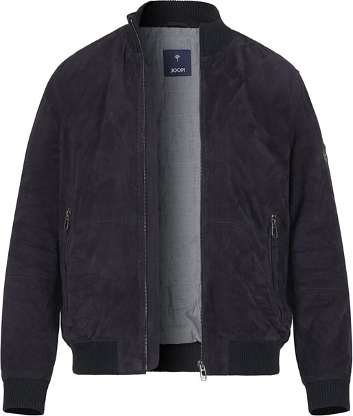 JOOP! Herren Lederjacke blau unifarben