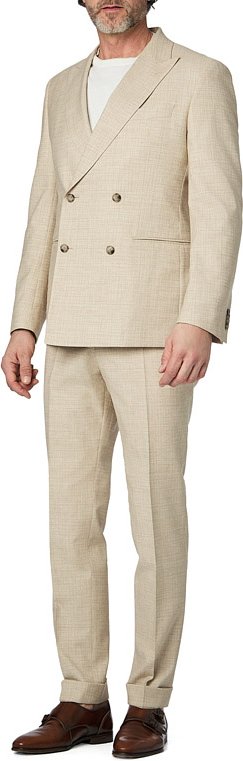 BOSS Black Herren Anzug beige Slim Fit