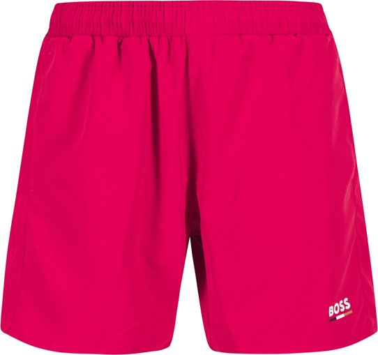 BOSS Black Herren Badeshorts rot unifarben