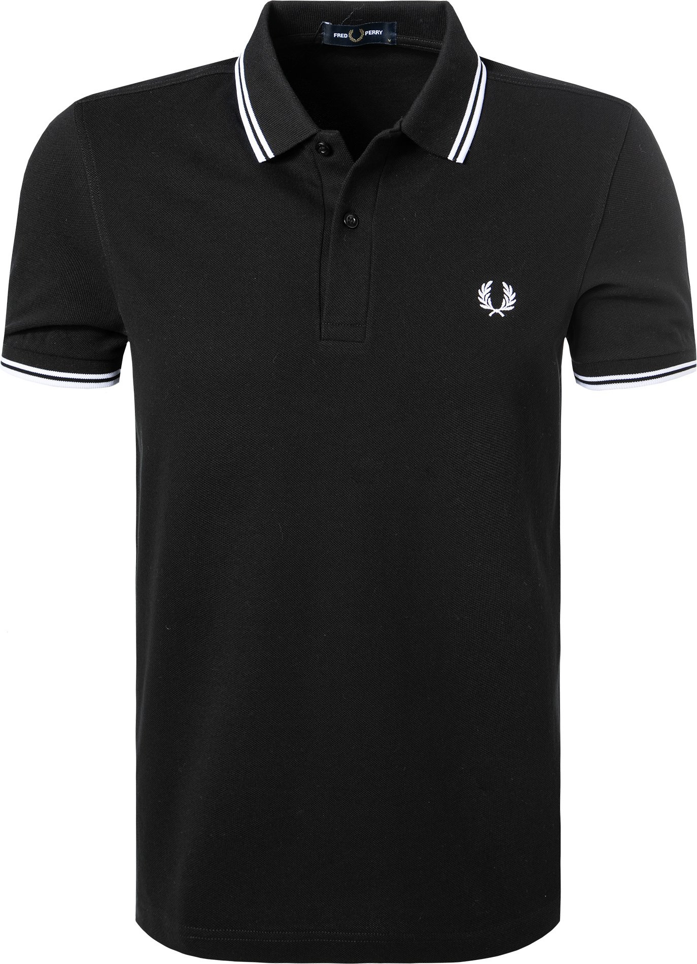 Fred Perry Herren Polo-Shirt schwarz Slim Fit