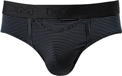 Thumbnail - HOM Herren Slip schwarz Mikrofaser/Funktion Gestreift