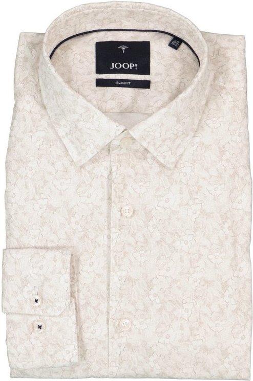 JOOP! Herren Hemd beige geblümt Slim Fit