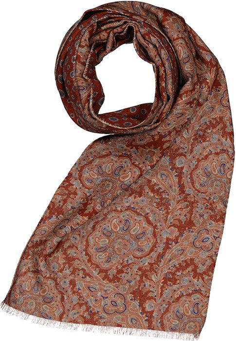 Ascot Herren Schal rot Woll-Stoff gemustert