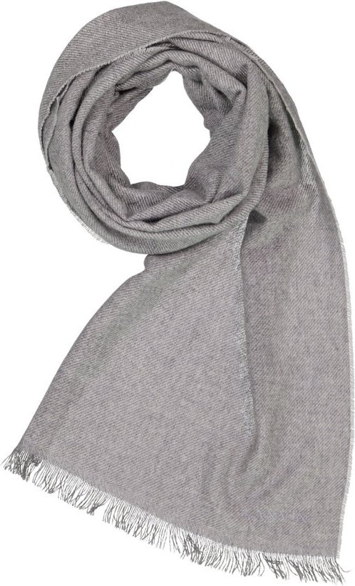 LANVIN Herren Schal grau Kashmere-Wolle meliert