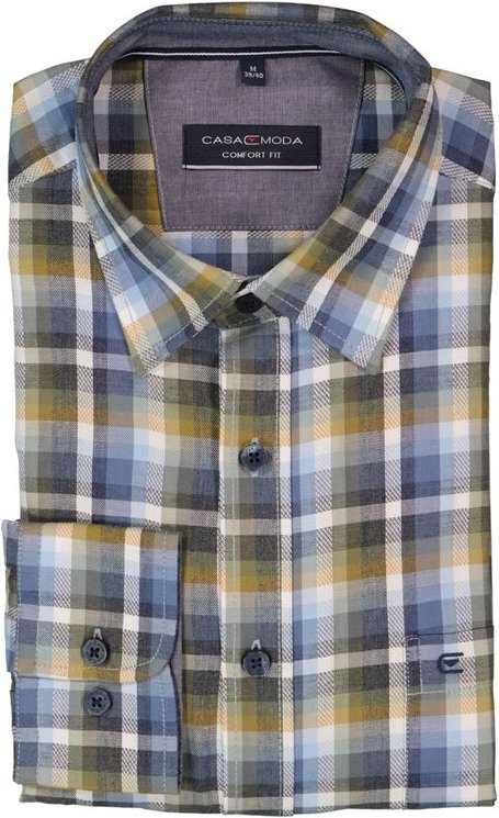 CasaModa Herren Hemd blau kariert Comfort Fit