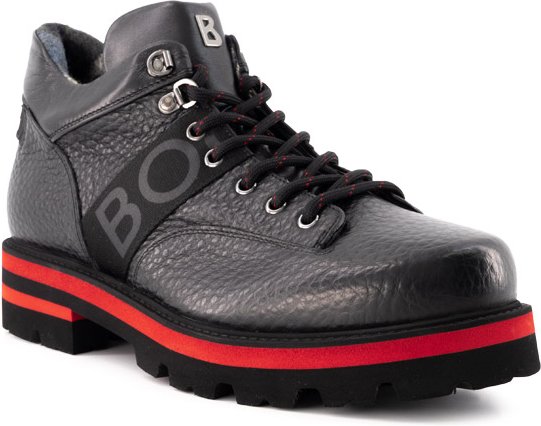 BOGNER Herren Schuhe schwarz Leder geprägt