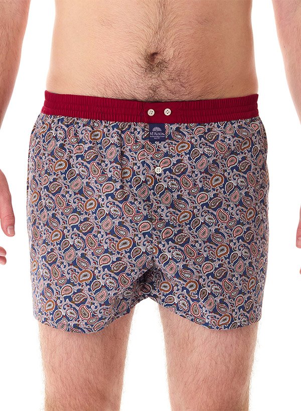 MC ALSON Herren Boxershorts blau Reine Baumwolle Gemustert