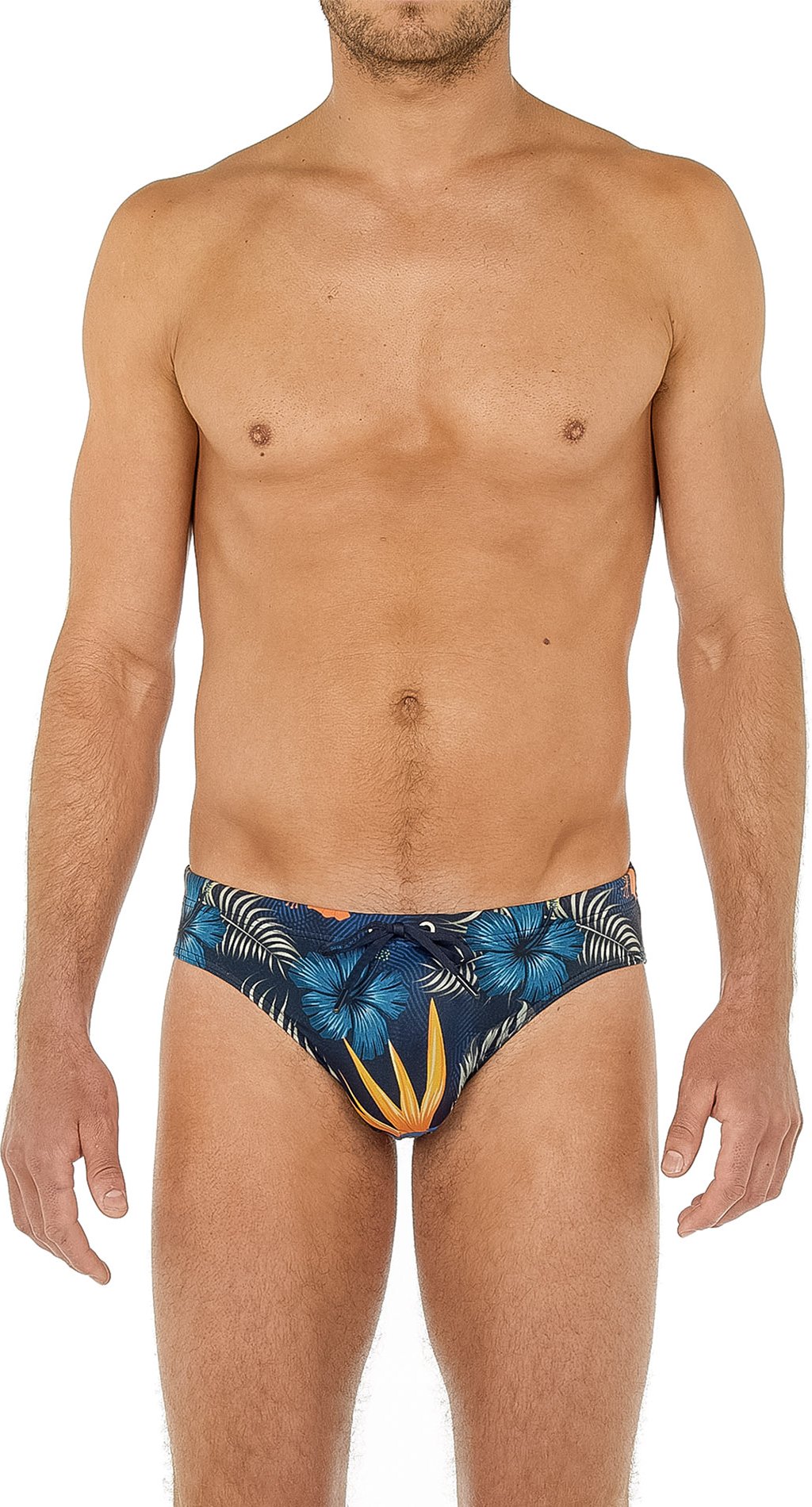 HOM Herren Badeslip blau Gemustert