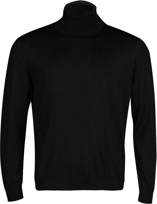 Thumbnail - OLYMP Herren Rollkragenpullover schwarz unifarben