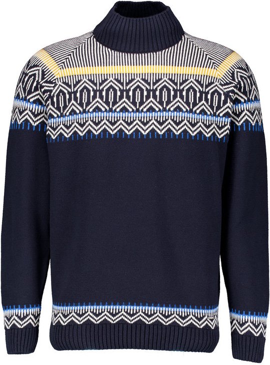 Thumbnail - RAGMAN Herren Stehkragenpullover blau unifarben