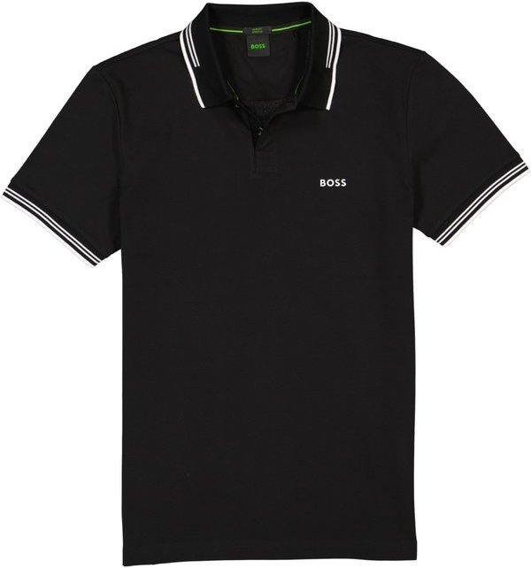 Thumbnail - BOSS Green Herren Polo-Shirt schwarz Slim Fit
