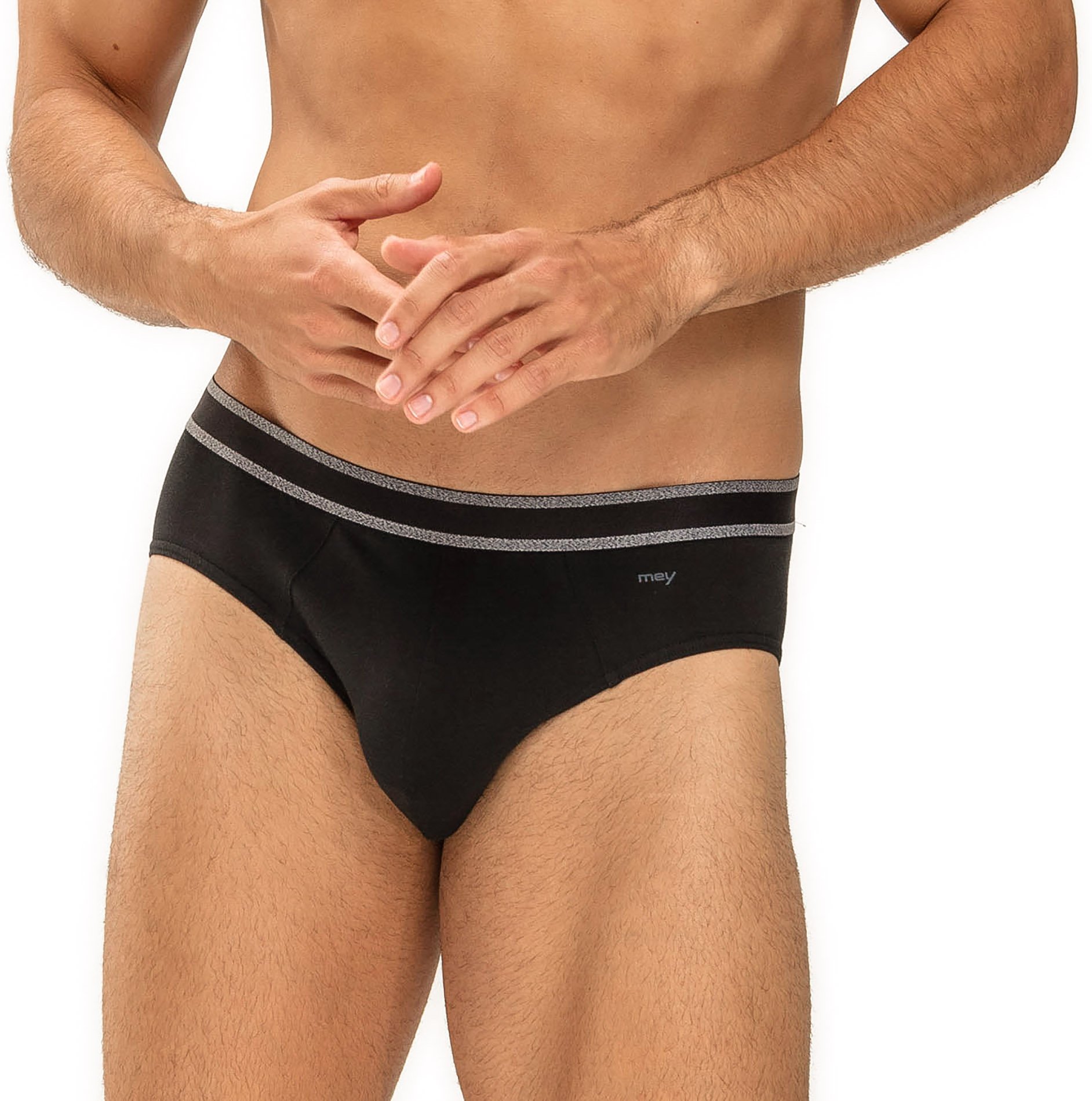 Mey Herren Jazz-Pants schwarz Baumwolle & Mix unifarben