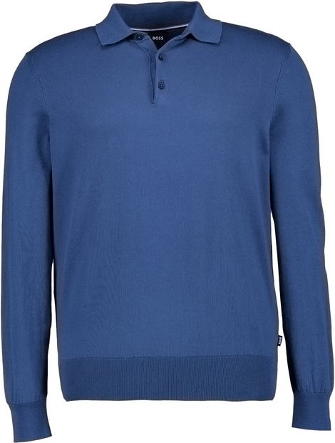 BOSS Black Herren Pullover blau unifarben