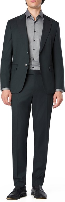 Thumbnail - BOSS Black Herren Anzug grün meliert Slim Fit