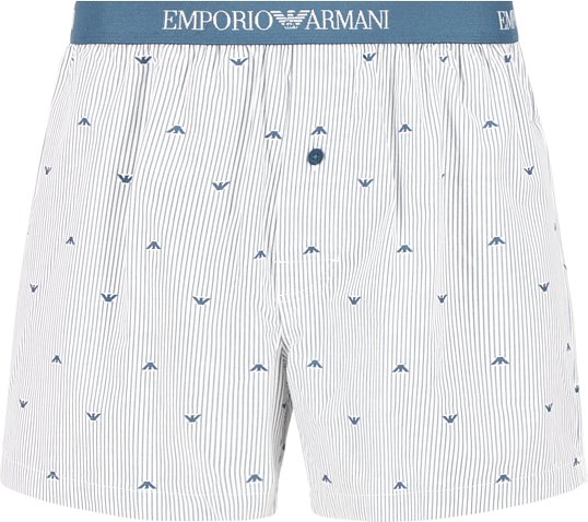 EMPORIO ARMANI Herren Boxershorts blau Mikrofaser/Funktion Gestreift,Geprintet