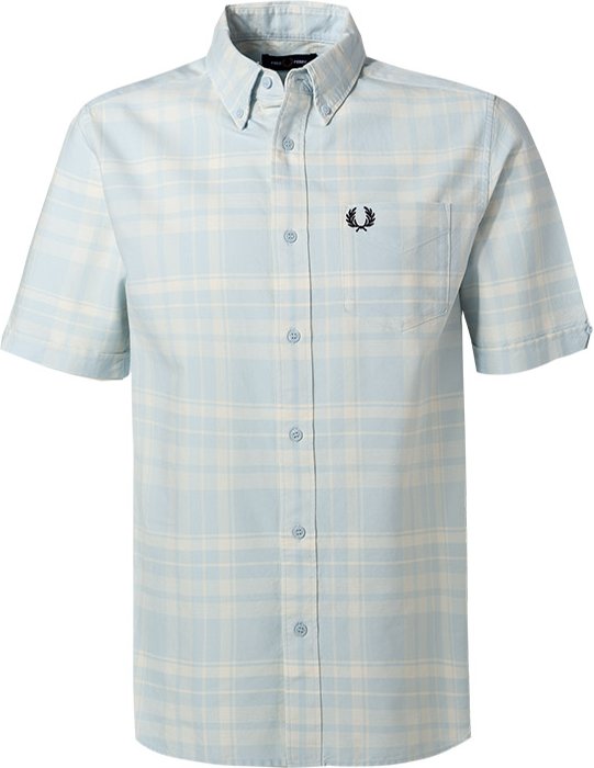 Fred Perry Herren Kurzarmhemd blau kariert