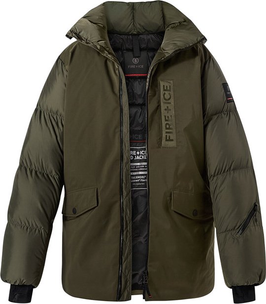 FIRE + ICE Herren Daunenparka grün unifarben