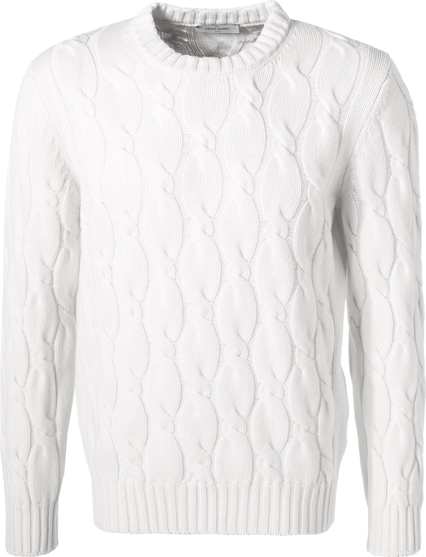 Thumbnail - Gran Sasso Herren Pullover weiß unifarben