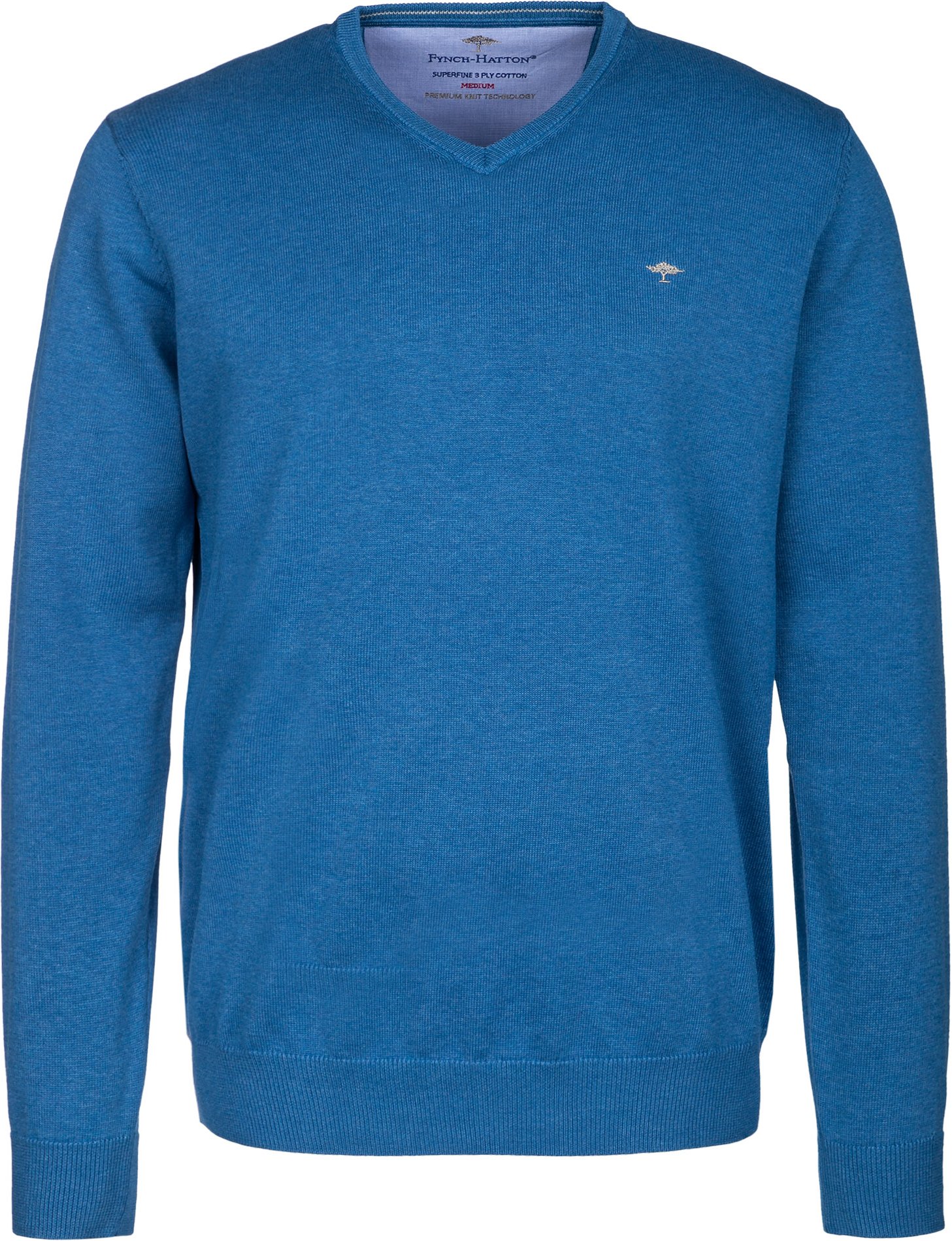 Thumbnail - Fynch-Hatton Herren Pullover blau unifarben
