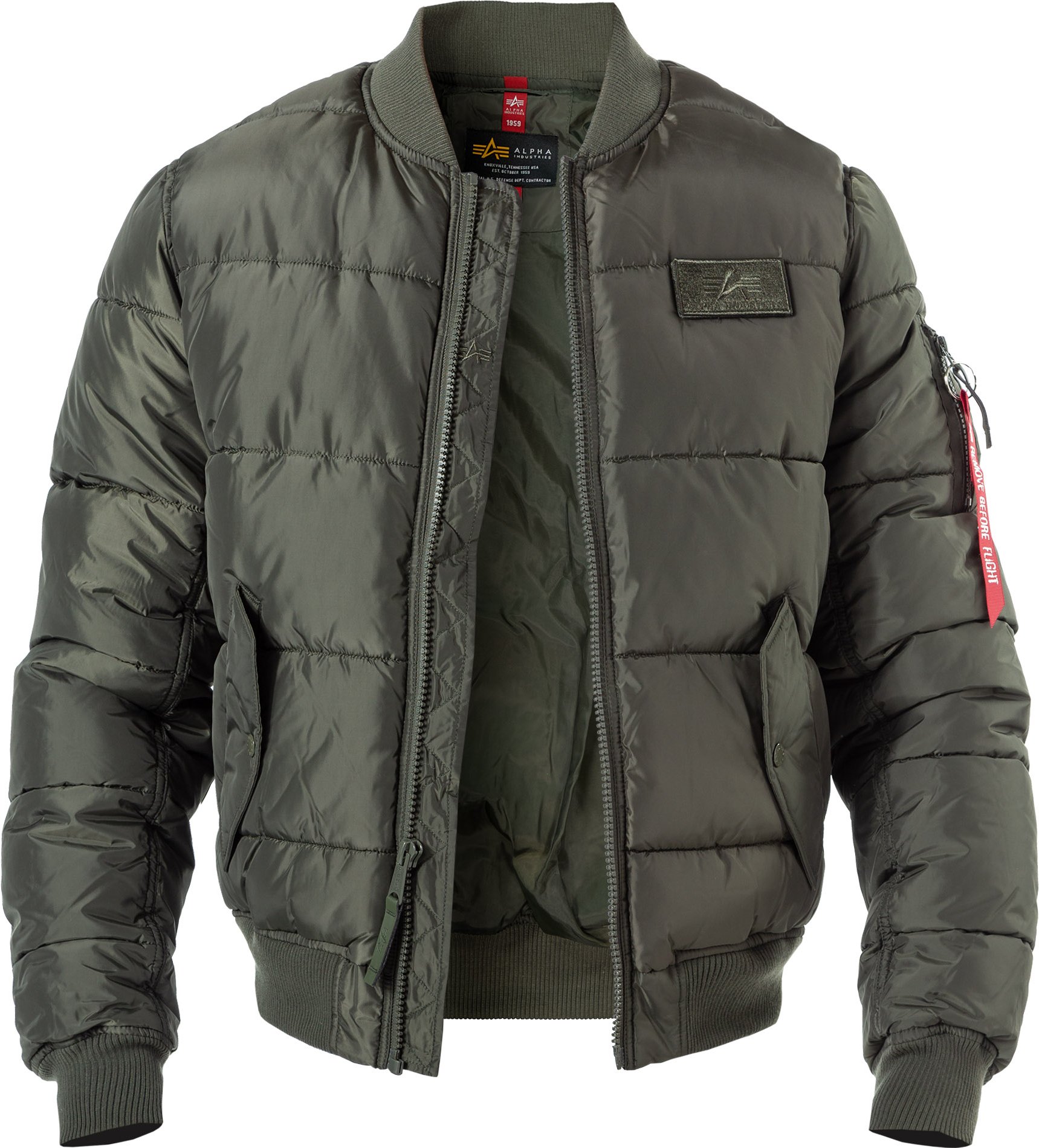 ALPHA INDUSTRIES Herren Steppjacke grün unifarben