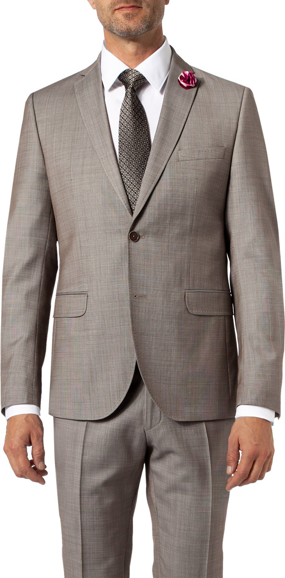 Thumbnail - CG Herren Sakko braun meliert Slim Fit