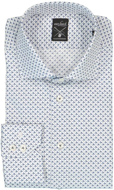 van Laack Herren Hemd blau gemustert