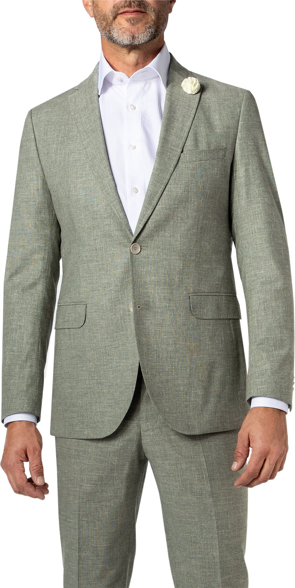 CG Herren Sakko grün meliert Slim Fit