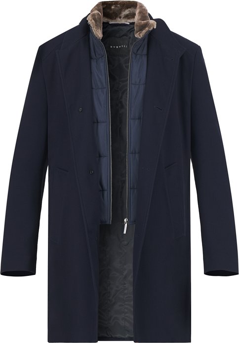 bugatti Herren Mantel grau unifarben