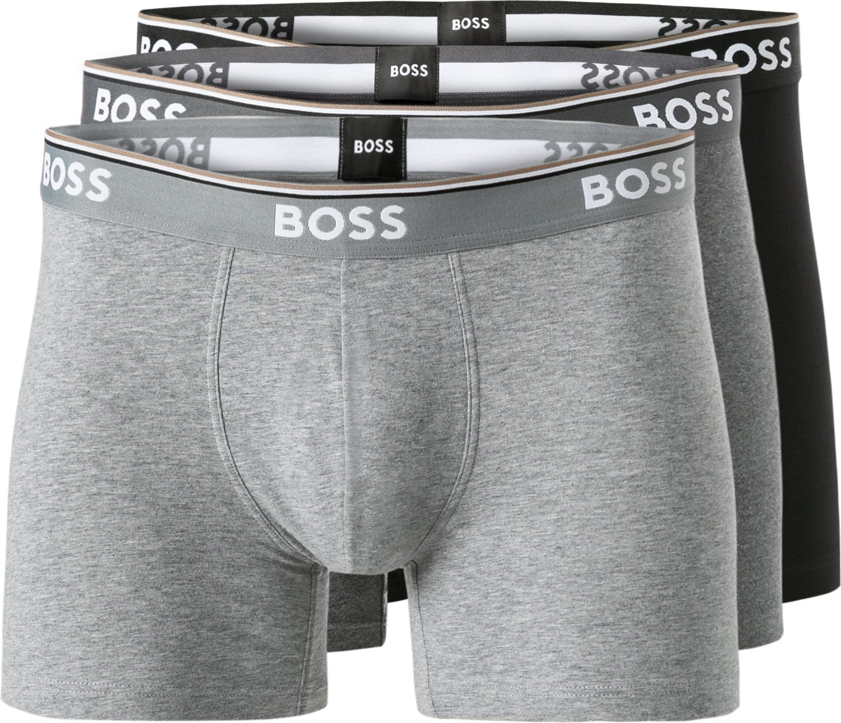 Thumbnail - BOSS Black Herren Trunks grau,schwarz Baumwolle & Mix unifarben