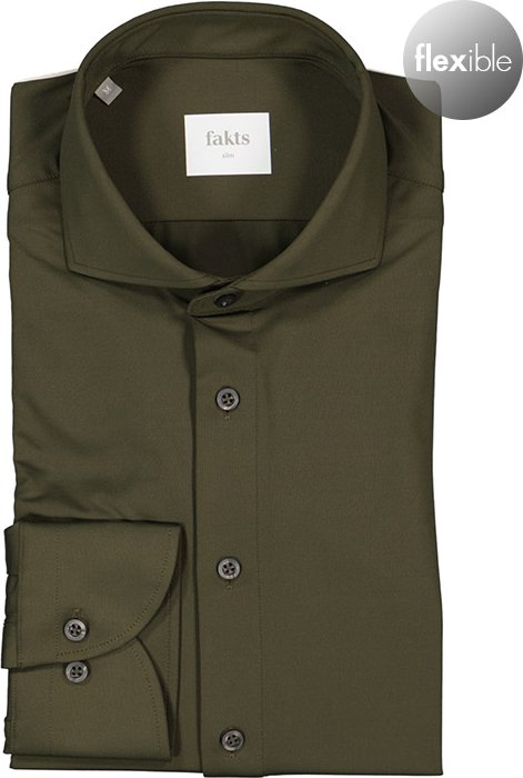 Thumbnail - fakts Herren Hemd grün Slim Fit