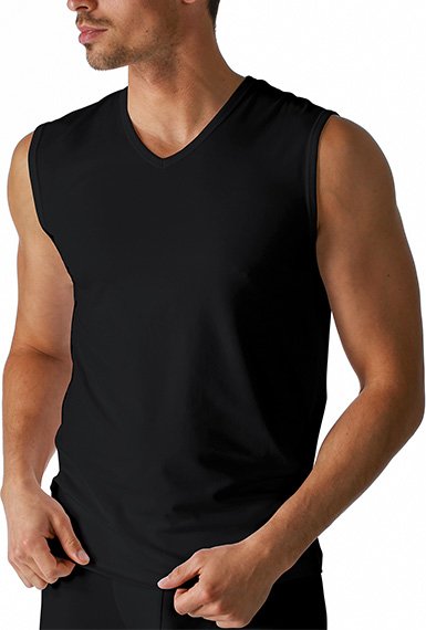 Thumbnail - Mey Herren Tanktop schwarz Baumwolle & Mix unifarben