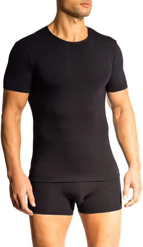 Thumbnail - Olaf Benz Herren T-Shirt blau Baumwolle & Mix unifarben